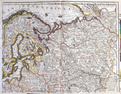 Karte von Moskau (Russland), dem Königreich Schweden, den baltischen Provinzen und einem Teil Polens von Jean Baptiste Nolin
