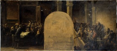 Skizze für das Kabinett des Präfekten des Hôtel de Ville de Paris: Die Invasion des Hôtel de Ville durch die Belleville-Bataillone von Jean Baptiste Noro