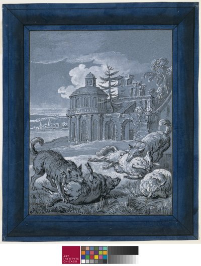 Wölfe greifen Schafe an (Rein de Trop II) von Jean Baptiste Oudry