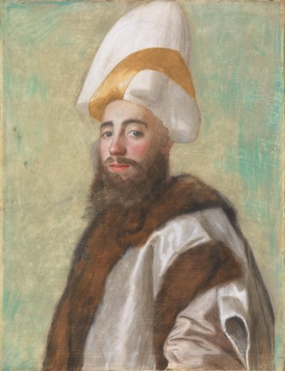 Porträt eines Großwesirs oder eines Europäers, der als solcher gekleidet ist, um 1741 von Jean Étienne Liotard