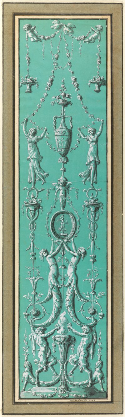 Paneel mit Arabesken für das Hôtel de Salm, Paris von Jean Guillaume Moitte