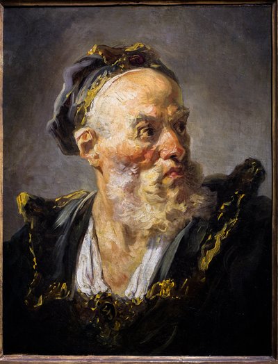 Kopf eines alten Mannes von Jean-Honore Fragonard