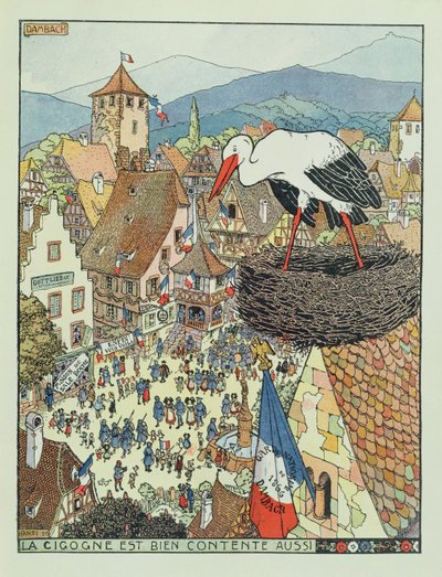 Einzug französischer Truppen in Dambach, Elsass von Jean Jacques Waltz