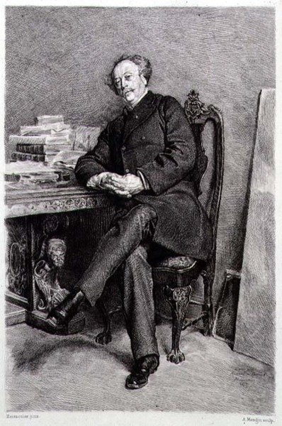 Alexandre Dumas fils (1824-95), französischer Romanautor und Dramatiker von Jean Louis Ernest (after) Meissonier