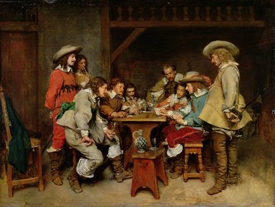 Unschuldige und Kartenschwindler: Ein Spiel von Piquet von Jean Louis Ernest (after) Meissonier