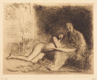 Die Ruhe des Modells (4. Platte) von Jean-Louis Forain