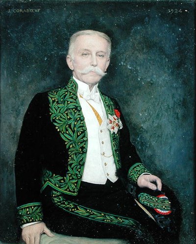 Porträt von Rene Bazin (1853-1932) 1924 von Jean Alexandre Coraboeuf