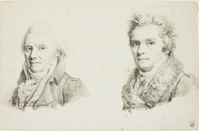 Selbstporträt in einem dunklen Stoffmantel und Selbstporträt in einem Pelzkragenmantel von Jean Antoine Laurent