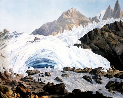 Chamonix: Quelle des Arveyron, ca. 1800 von Jean Antoine Linck