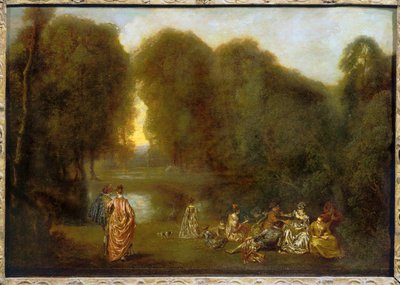 Versammlung in einem Park von Jean Antoine Watteau