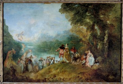 Pilgerfahrt zur Insel Kythera (Einschiffung nach Kythera) von Jean Antoine Watteau