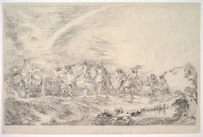 Rekruten, die sich dem Regiment anschließen, ca. 1715-16 von Jean Antoine Watteau