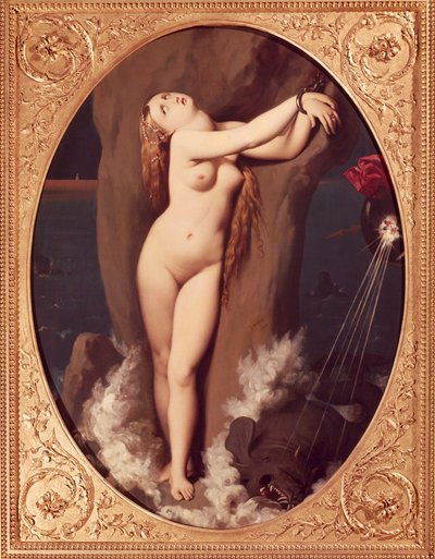 Angelica angekettet, erste Version von Ruggiero rettet Angelica von Jean Auguste Dominique Ingres
