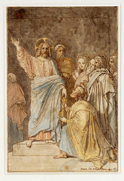 Christus übergibt Petrus die Schlüssel von Jean Auguste Dominique Ingres
