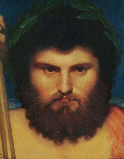 Kopf des Jupiter, Studie für Jupiter und Thetis, 1810 von Jean Auguste Dominique Ingres