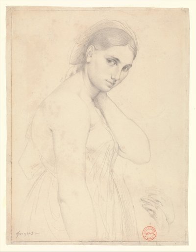 Studie für "Raphael und die Fornarina"(?) von Jean Auguste Dominique Ingres