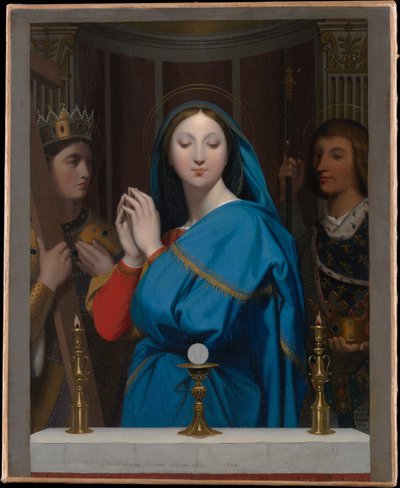 Die Jungfrau, die die Hostie anbetet von Jean Auguste Dominique Ingres