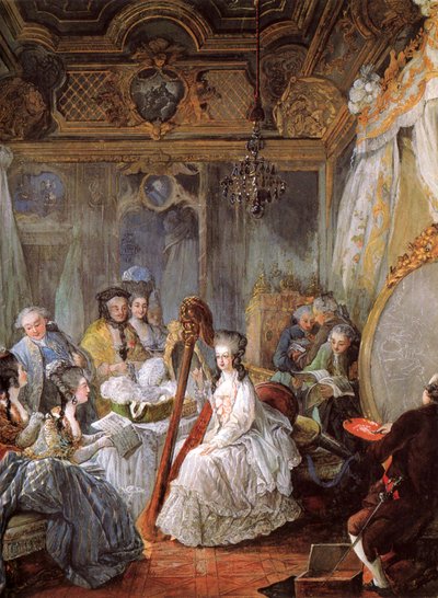 Jean-Baptiste-André Gautier-Dagoty porträtiert die Königin in ihrem Zimmer von Jean Baptiste André Gautier Dagoty
