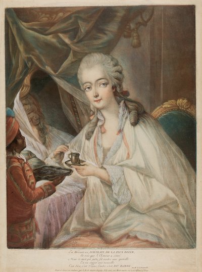 Jeanne Bécu, Gräfin Du Barry, und ihr Diener Zamor von Jean Baptiste Andre Gautier D