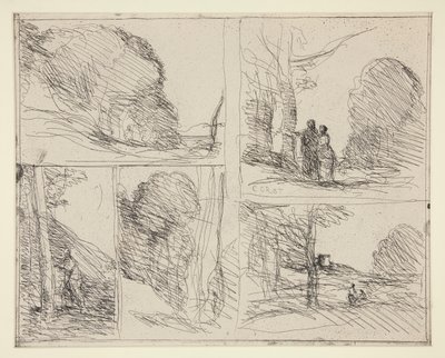 Fünf Skizzen: 1. Der Garten des Perikles von Jean Baptiste Camille Corot