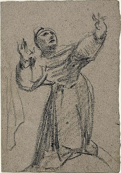 Kniende Figur mit erhobenen Armen von Jean Baptiste Carpeaux