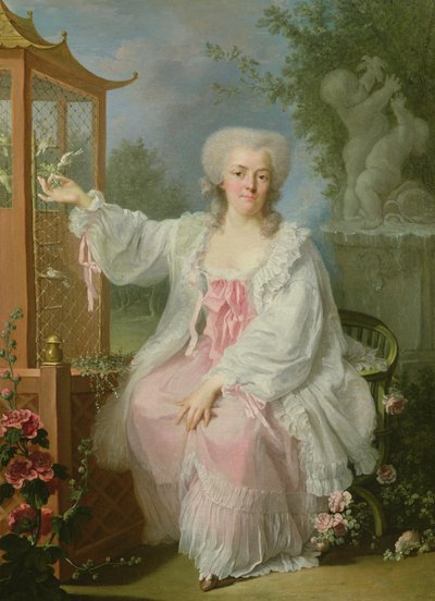 Porträt einer Dame bei einer Pagode von Jean Baptiste Charpentier