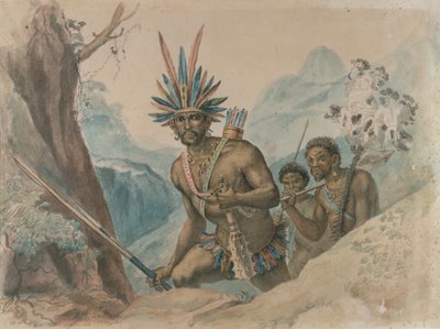 Häuptling der Bororenos bereitet sich auf einen Angriff vor von Jean Baptiste Debret