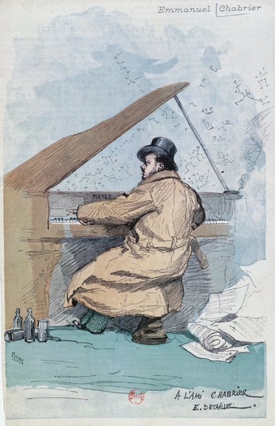 Farbstich des französischen Komponisten Emmanuel Chabrier von Jean Baptiste Edouard Detaille