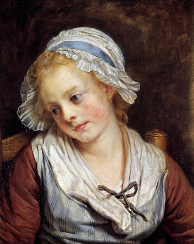 Porträt eines Mädchens. Gemälde von Jean-Baptiste Greuze (1725-1805). 1765. Maße: 0,45x0,37 m. Chantilly, Musée Condé von Jean Baptiste Greuze