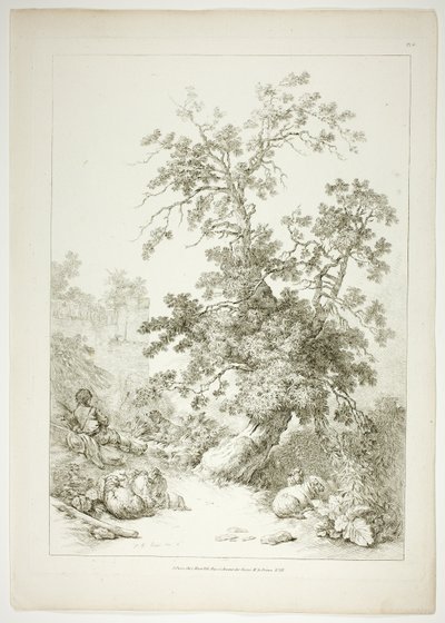 Tafel Sechs von 38 aus Oeuvres de J. B. Huet von Jean Baptiste Huet