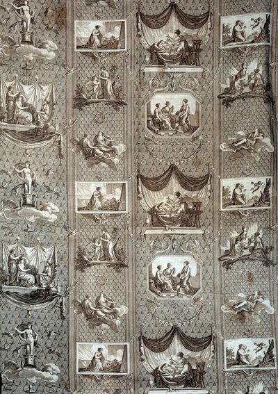 Wandteppich, der Psyche und Amor darstellt von Jean Baptiste Huet