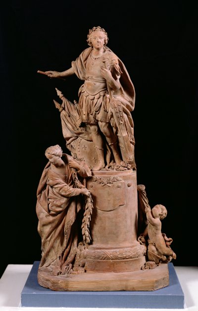 Louis XV (1710-74) als römischer Kaiser, Entwurf für eine Statue für das Hotel de Ville in Rennes, ca. 1748 von Jean Baptiste II Lemoyne