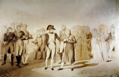 Kaiser Napoleon I. und Kaiserin Josephine de Beauharnais besuchen die Textilfabrik von Monsieur Oberkampf in Jouy am 20.06.1806 (Detail) von Jean Baptiste Isabey