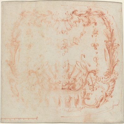 Rokoko-Wanddesign mit einem Brunnen und Schwänen von Jean Baptiste Joseph Pater