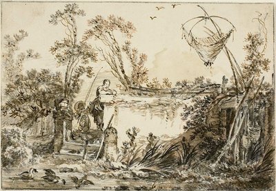 Studie für das Frontispiz, für Varie Vedute del Gentile von Jean Baptiste Le Prince