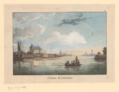 Ansicht von Schloss Loevestein von der Waal von Jean Baptiste Madou (possibly)