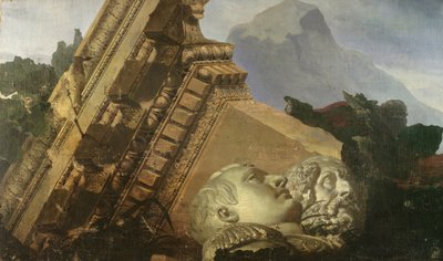 Die Zeit zeigt die Zerstörung, die sie bringt, Studie für die Decke im Louvre von Jean Baptiste Mauzaisse