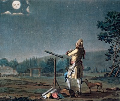 Bernard le Bovier de Fontenelle betrachtet die Vielzahl der Welten von Jean Baptiste Morret