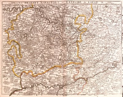 Karte von Spanisch Brabant (Flämisch und Wallonisch Brabant) und dem Bistum Lüttich (Belgien) (Gravur) von Jean Baptiste Nolin