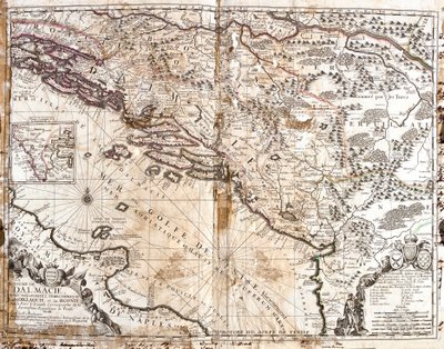 Karte des Königreichs Dalmatien (heutiges Kroatien und Montenegro), an der Küste des Golfs von Venedig (Adriatisches Meer) von Jean Baptiste Nolin
