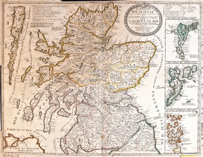 Karte des Königreichs Schottland unter der Herrschaft von James II von Jean Baptiste Nolin