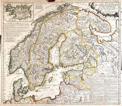 Karte der Königreiche Norwegen, Schweden und Dänemark von Jean Baptiste Nolin