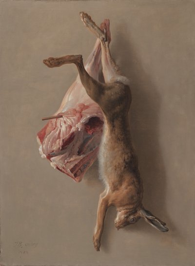 Ein Hase und ein Lammbein, 1742 von Jean Baptiste Oudry