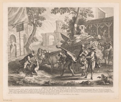 Gesellschaft kommt bei einem Gasthaus an von Jean Baptiste Oudry
