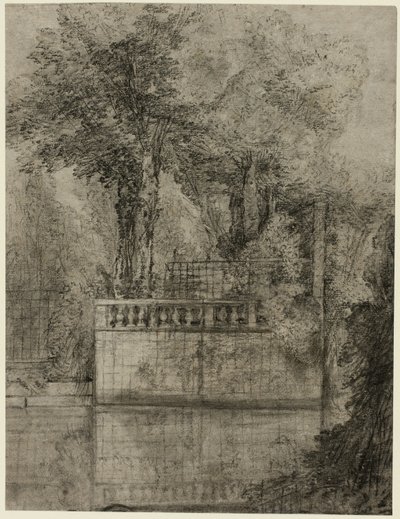 Gitterwerk und Spiegelbecken in Arcueil von Jean Baptiste Oudry