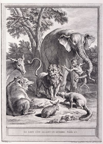 Der Löwe zieht in den Krieg, ca. 1755-1759 von Jean Baptiste Oudry