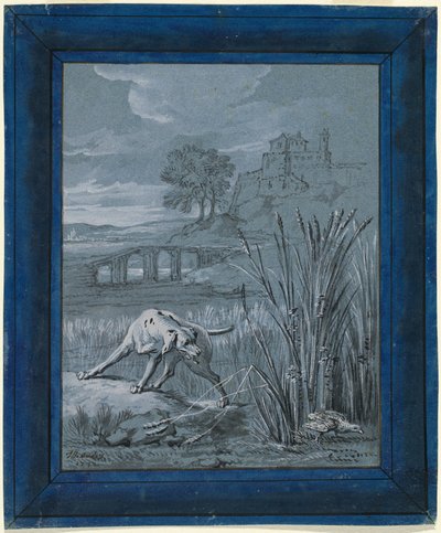 Das Rebhuhn rettet ihre Jungen von Jean Baptiste Oudry