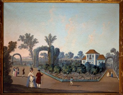 Ansicht der Gärten von Benfica in Lissabon 1785, Aquarell von Jean Pillement von Jean Baptiste Pillement