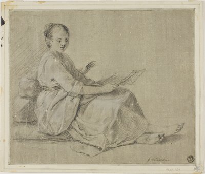 Barfüßige Frau auf dem Boden sitzend von Jean Baptiste Simeon Chardin