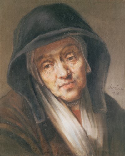 Kopie eines Porträts von Rembrandt seiner Mutter, 1776 von Jean Baptiste Simeon Chardin
